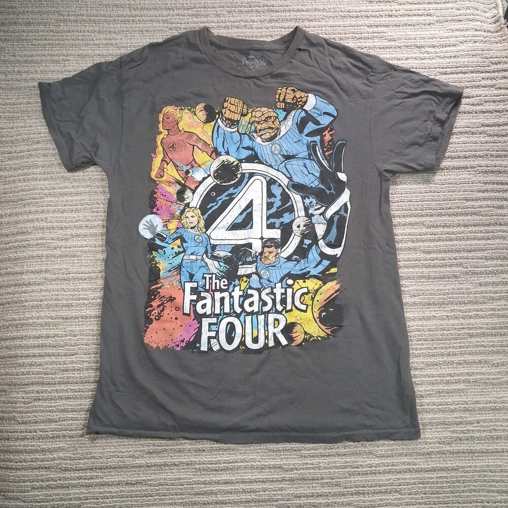 marvel studios the fantastic 4 first steps t shirt medium mens grey graphic tee